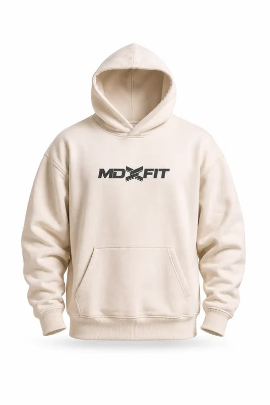 Moletom Canguru com Capuz Logo MD FIT - Off White