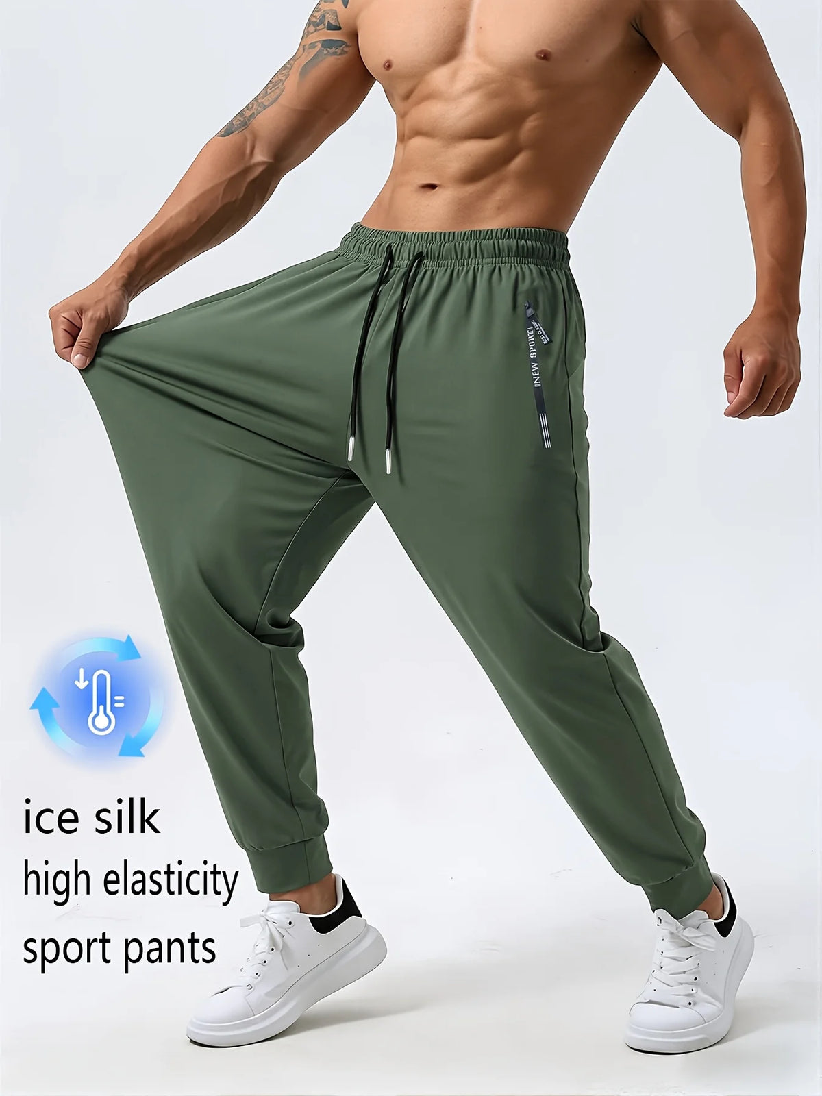 Calça Esportiva Ice Silk com Zíper | MDFIT