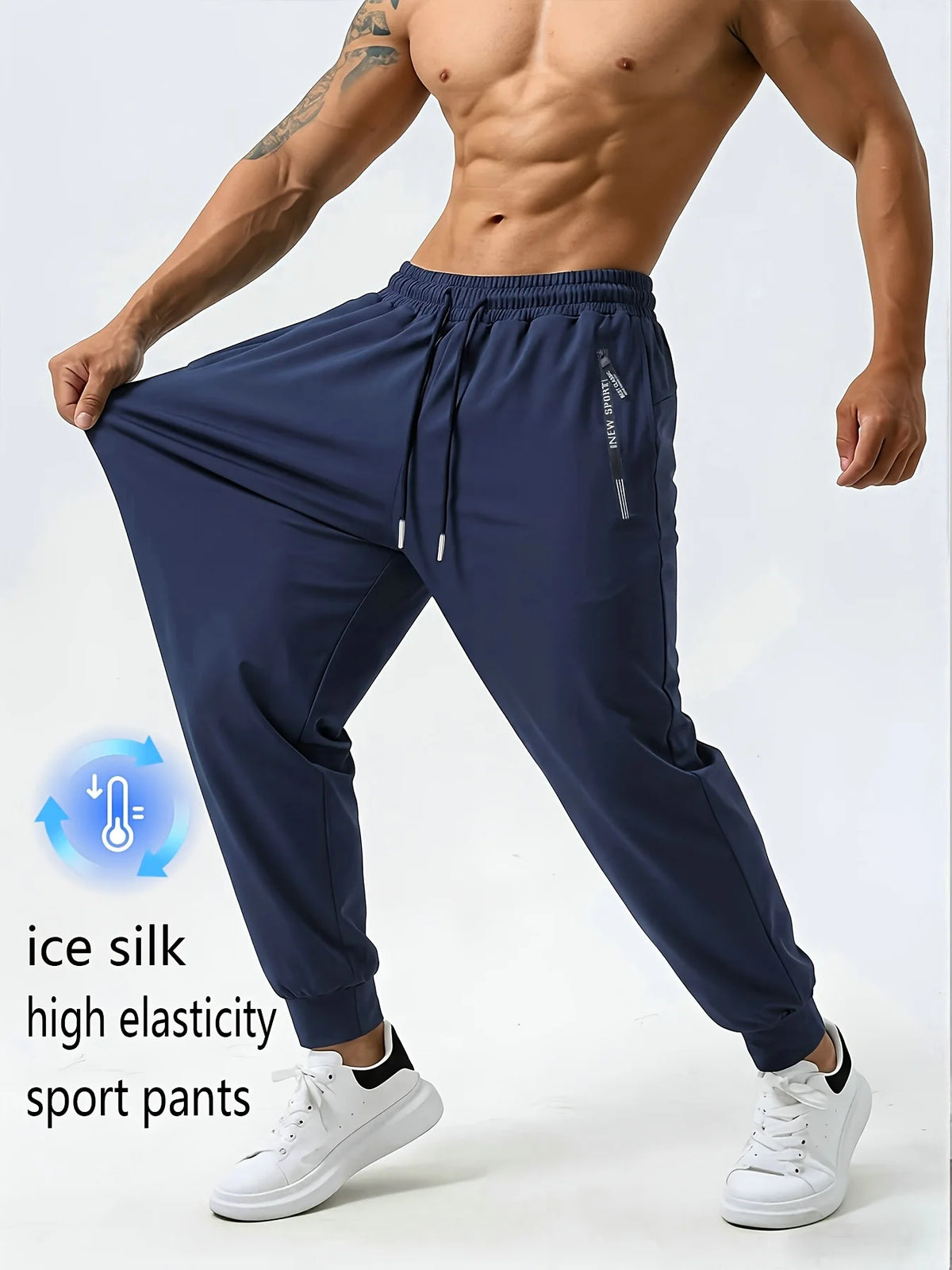 Calça Esportiva Ice Silk com Zíper | MDFIT